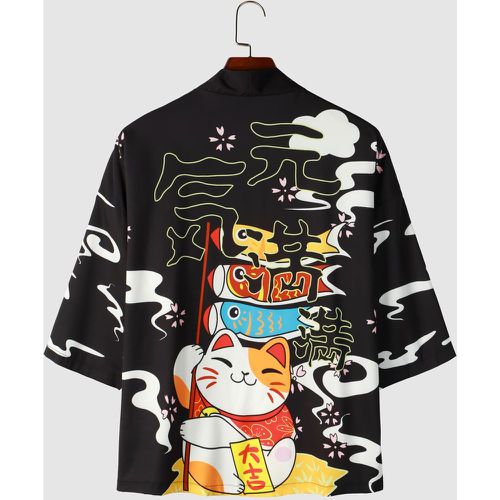 Kimono avec motif chat cartoon - SHEIN - Modalova