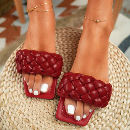 Sandales à enfiler au design tressé minimaliste - SHEIN - Modalova