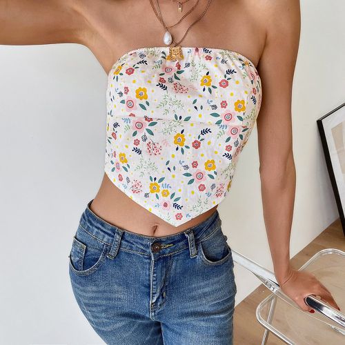 Top bandana à imprimé floral froncé - SHEIN - Modalova