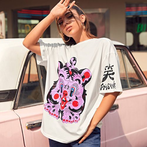 T-shirt dessin animé & chinois à imprimé - SHEIN - Modalova