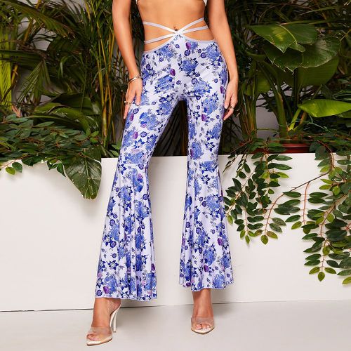 Pantalon évasé fleuri - SHEIN - Modalova