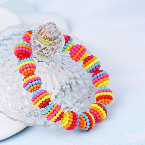 Bracelet perlé avec blocs de couleurs - SHEIN - Modalova