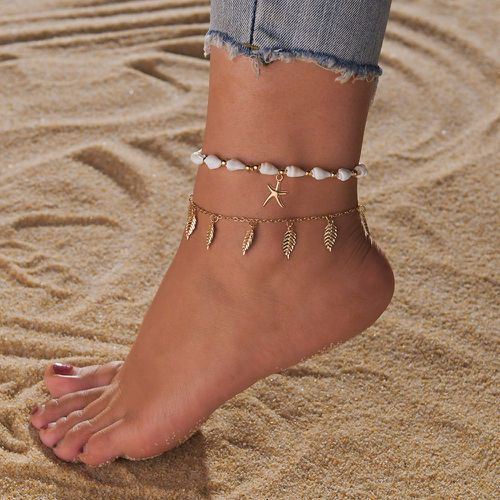 Pièces Set de bracelet de cheville avec étoiles de mer - SHEIN - Modalova