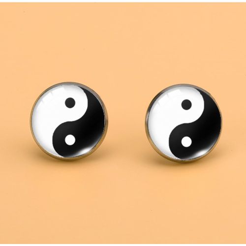Boucles d'oreilles rondes avec motif Yin & Yang - SHEIN - Modalova
