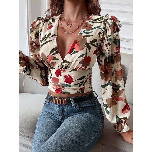 Blouse courte fleurie - SHEIN - Modalova