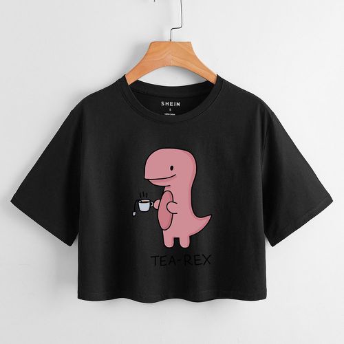 T-shirt court à motif dinosaure et lettre - SHEIN - Modalova