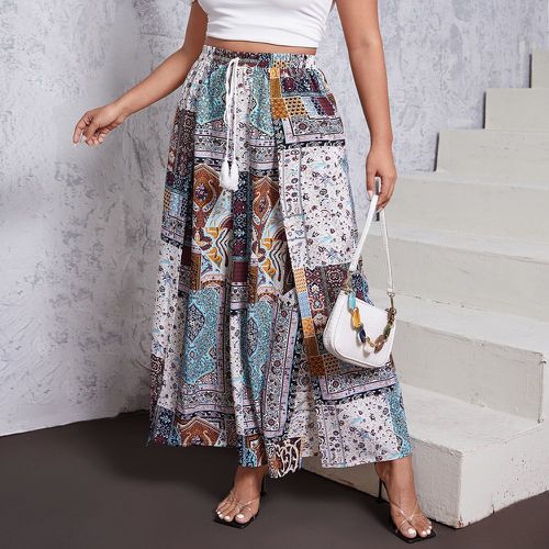Pantalon ample à imprimé floral fendu - SHEIN - Modalova