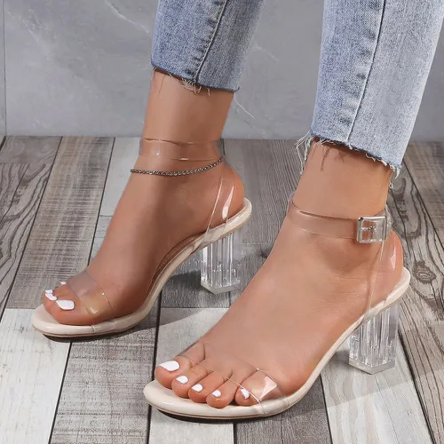 Sandales transparentes à talons épais - SHEIN - Modalova