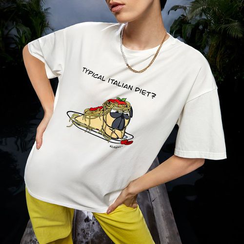 T-shirt slogan et dessin animé - SHEIN - Modalova