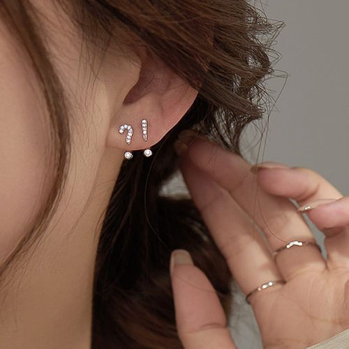 Boucles d'oreilles dépareillées à strass - SHEIN - Modalova