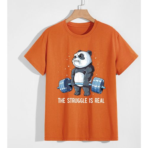 T-shirt à motif de slogan et de panda - SHEIN - Modalova