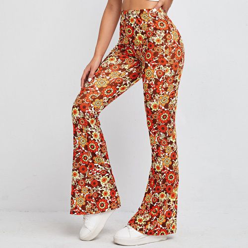 Pantalon évasé à imprimé fleuri - SHEIN - Modalova