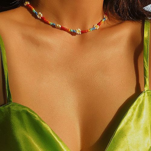 Collier perlé avec blocs de couleurs - SHEIN - Modalova