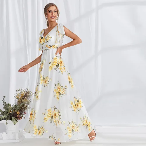 Robe Portefeuille Bohème Floral - SHEIN - Modalova