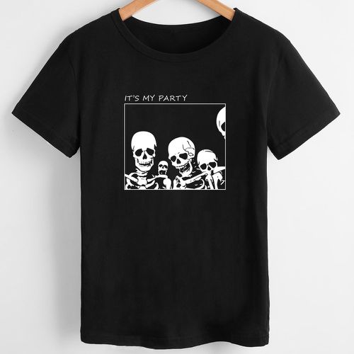 T-Shirts Casual Halloween Slogan - SHEIN - Modalova