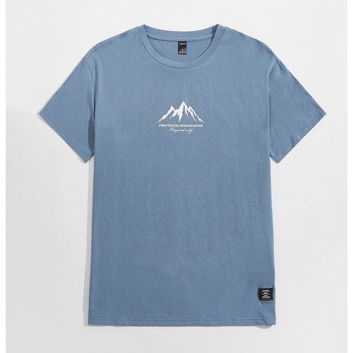T-shirt à applique montagne et slogan - SHEIN - Modalova