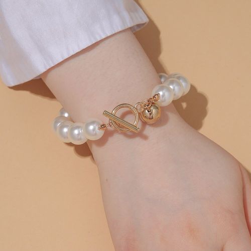 Bracelet rond boule breloque avec fausses perles - SHEIN - Modalova