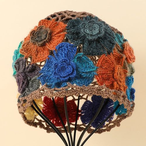 Bonnet en tricot fleuri - SHEIN - Modalova