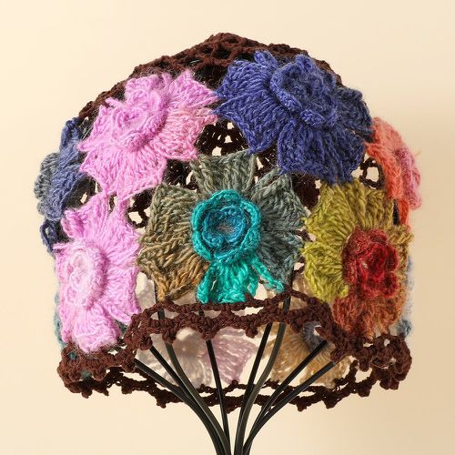 Bonnet en tricot fleuri - SHEIN - Modalova