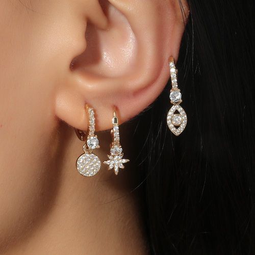 Pièces Boucles d'oreilles zircone cubique - SHEIN - Modalova