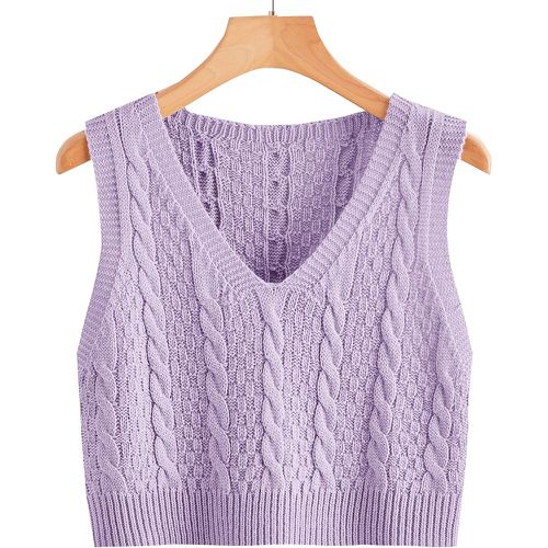 Pull sans manches en tricot torsadé - SHEIN - Modalova