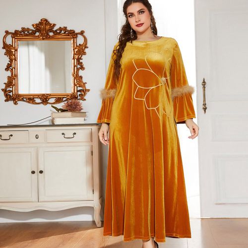 Robe tunique à broderie en velours - SHEIN - Modalova