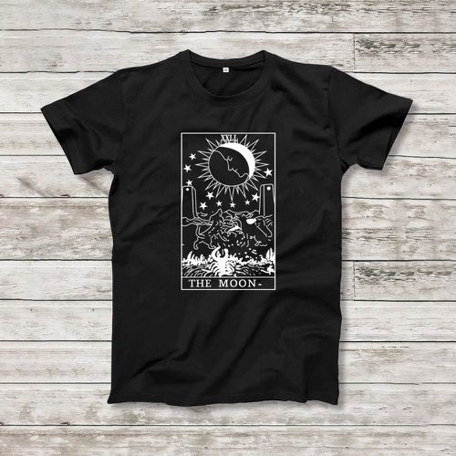 T-shirt avec imprimé étoile et soleil - SHEIN - Modalova