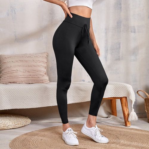 Legging unicolore à nœud - SHEIN - Modalova