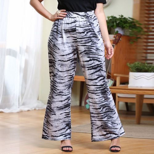 Pantalon évasé à imprimé peau de tigre taille haute - SHEIN - Modalova