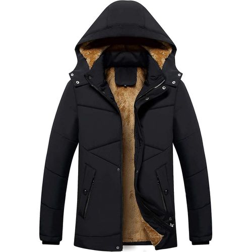 Manteau d'hiver à capuche à doublure en tissu duveteux zippé - SHEIN - Modalova