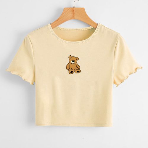 T-shirt court avec imprimé ours cartoon - SHEIN - Modalova