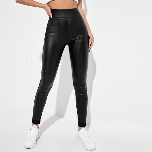 Jegging effet cuir taille haute ample taille - SHEIN - Modalova