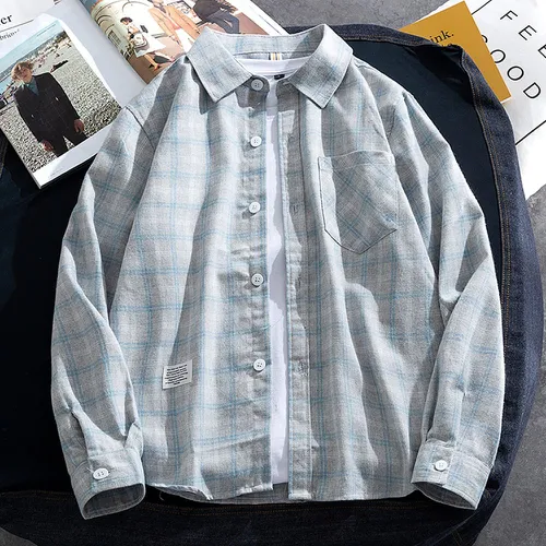 Chemise en flanelle à carreaux avec boutons (sans t-shirt) - SHEIN - Modalova