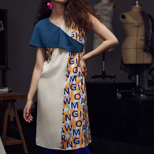 Robe tunique à motif de pinceau et de lettre - SHEIN - Modalova