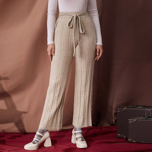 Pantalon en tricot à nœud ample - SHEIN - Modalova