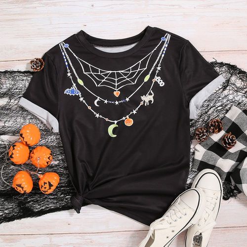 T-shirt halloween cœur et citrouille - SHEIN - Modalova