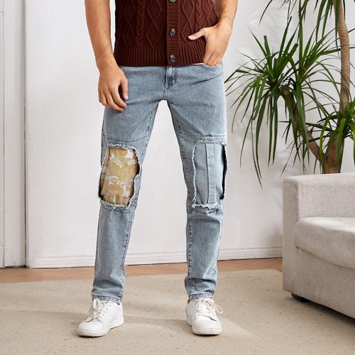 Homme Jean déchiré patch - SHEIN - Modalova