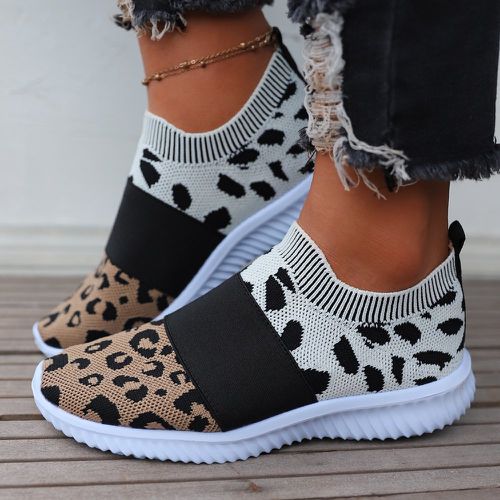 Chaussures de course glissantes léopard - SHEIN - Modalova