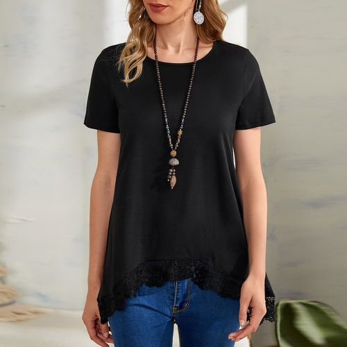 T-shirt asymétrique avec dentelle - SHEIN - Modalova