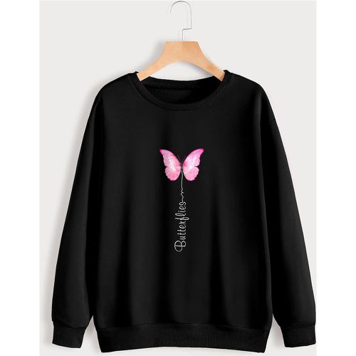Sweat-shirt papillon et lettre - SHEIN - Modalova