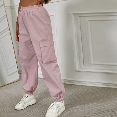 Pantalon à poche à rabat à taille élastique - SHEIN - Modalova