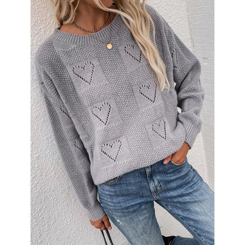 Pull avec motif cœur en tricot - SHEIN - Modalova