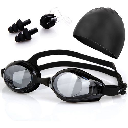 Set de lunettes de plongée anti-buée avec bonnet de bain - SHEIN - Modalova