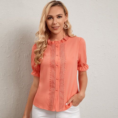 Blouse à plis en dentelle - SHEIN - Modalova