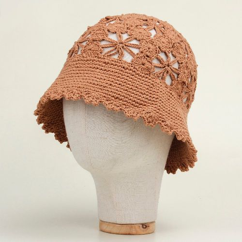 Chapeau en tricot fleuri - SHEIN - Modalova