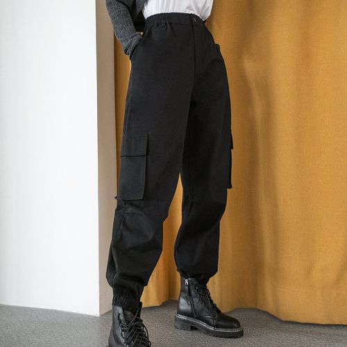 Pantalon cargo unicolore à poche - SHEIN - Modalova