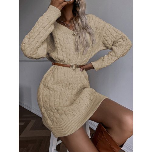 Robe pull en tricot torsadé (sans ceinture) - SHEIN - Modalova