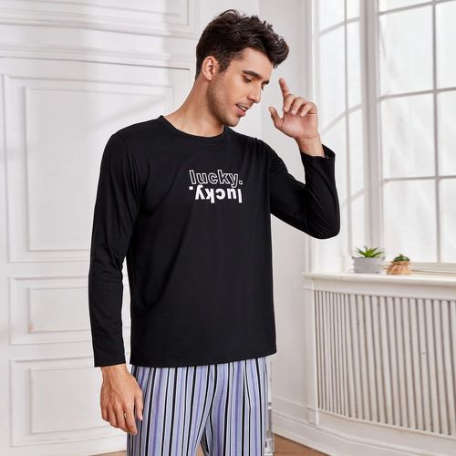 Homme T-shirt de pyjama lettre - SHEIN - Modalova