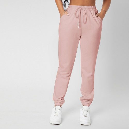 Pantalon de jogging unicolore avec cordon - SHEIN - Modalova