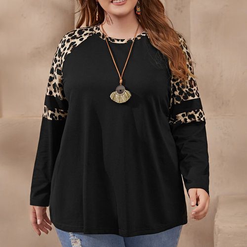 T-shirt à léopard à manches raglan - SHEIN - Modalova